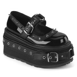 Lakleer 9 cm DAMNED-20 emo maryjane schoenen met gesp