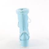 Nepbont 7 cm CUBBY-311 lolita dames laarzen met plateau in blauw