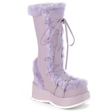 Nepbont 7 cm CUBBY-311 lolita dames laarzen met plateau in lavendel