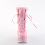 Nepbont 7 cm CUBBY-311 lolita dames laarzen met plateau in roze