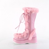 Nepbont 7 cm CUBBY-311 lolita dames laarzen met plateau in roze