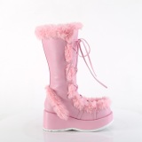 Nepbont 7 cm CUBBY-311 lolita dames laarzen met plateau in roze