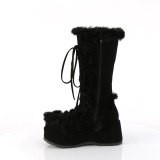 Nepbont 7 cm CUBBY-311 lolita dames laarzen met plateau in zwart