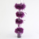 Paarse 18 cm ADORE-728F pole dance hakken met veren