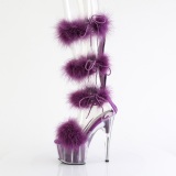 Paarse 18 cm ADORE-728F pole dance hakken met veren