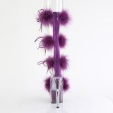 Paarse 18 cm ADORE-728F pole dance hakken met veren