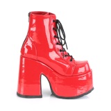 Patent 13 cm CAMEL-203 emo chunky platform boots red