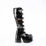 Patent 13 cm CAMEL-203 gothic chunky platform boots black