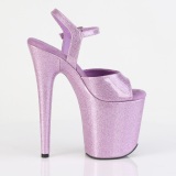 Purple 20 cm FLAMINGO-809GP glitter platform sandals shoes