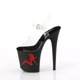 Red 20 cm 808TGRS rhinestone platform high heels