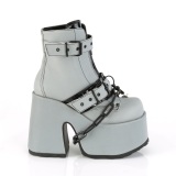 Reflective 13 cm CAMEL-205 emo chunky platform boots gray