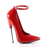 Rood naaldhak pumps puntneus 16 cm metalen stiletto hakken