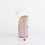 Rose gold 18 cm BEJEWELED-708MS Pole dance high heels shoes rhinestones platform