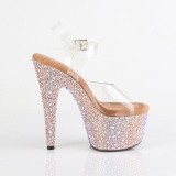 Rose gold 18 cm BEJEWELED-708MS paaldans schoenen hoge hakken met strass plateau