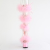 Roze 18 cm ADORE-727F pole dance hakken met veren