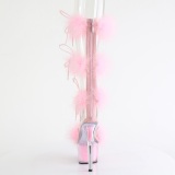 Roze 18 cm ADORE-727F pole dance hakken met veren