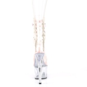 Roze plateau 18 cm ADORE-1020C-2 transparante hakken - pole dance enkellaarsjes