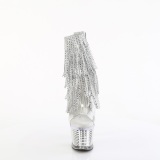 Silver 18 cm SPECTATOR-1017RSF fringe ankle boots high heels