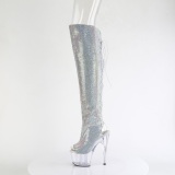 Strass ADORE 18 cm open toe overknee boots hoge hakken met veters