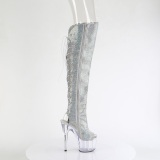 Strass ADORE 18 cm open toe overknee boots hoge hakken met veters