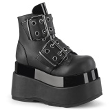 Vegan 11,5 cm BEAR-104 emo wedge plateau boots met gesp