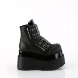 Vegan 11,5 cm BEAR-104 emo wedge plateau boots met gesp