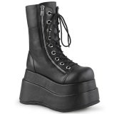 Vegan 11,5 cm BEAR-265 emo dubbel plateau dames boots met veters