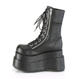 Vegan 11,5 cm BEAR-265 emo dubbel plateau dames boots met veters