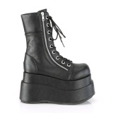 Vegan 11,5 cm BEAR-265 emo dubbel plateau dames boots met veters