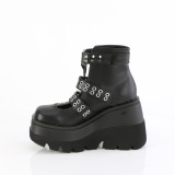 Vegan 11,5 cm SHAKER-62 demoniacult sleehakken boots met plateau zwart