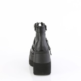 Vegan 11,5 cm SHAKER-62 demoniacult sleehakken boots met plateau zwart