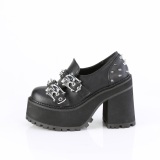 Vegan 12 cm ASSAULT-38 alternative womens shoes cleated platform loafer black