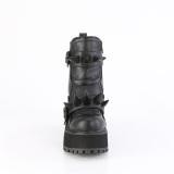 Vegan 12 cm ASSAULT-72 dames boots met studszool en plateau in zwart