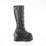 Vegan 12 cm STOMP-223 cyberpunk platform wedges boots with buckles