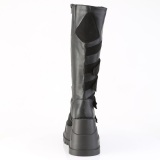 Vegan 12 cm STOMP-228 cyberpunk wedge laarzen plateau met gespen