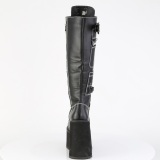 Vegan 14 cm SWING-260 emo knee high women boots platform with laces