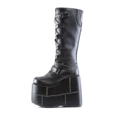 Vegan 18 cm mens knee boots cyberpunk boots excessive platform black