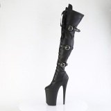 Vegan 23 cm INFINITY-3028 overknee laarzen high heels met gesp