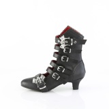 Vegan 5 cm FLORA-1035 nosferatu gothic enkellaarzen met gespen