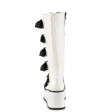 Vegan 8,5 cm TRASH518 cyberpunk knee high mens boots platform white