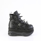 Vegan 8 cm NEPTUNE-68 heren enkellaarzen cyberpunk boots met buffalo plateau