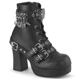 Vegan 9,5 cm GOTHIKA-66 emo chunky plateau dames boots met gespen