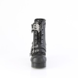 Vegan 9,5 cm GOTHIKA-66 emo chunky plateau dames boots met gespen