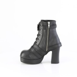 Vegan 9,5 cm GOTHIKA-66 emo chunky plateau dames boots met gespen