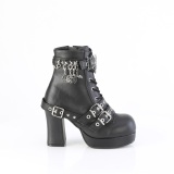 Vegan 9,5 cm GOTHIKA-66 emo chunky plateau dames boots met gespen