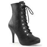 Vegan black 13 cm EVE-106 transvestite ankle booties