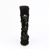 Velvet 6,5 cm WHIMSY-118 emo calf-high women boots with buckles victorian