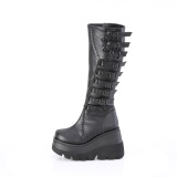 Wedge 11,5 cm SHAKER-232 knee high women boots platform with buckles