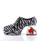 Zebra PIMP-02 heren pooier schoenen met goudvis aquarium hak