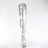 Zilver 13 cm SEDUCE-3000WC stretch wijde schacht overknee laarzen brede schacht